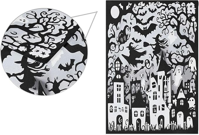 Halloween Witch Black House Flag 28x40 Inch Double Sided Outside Spooky Ghost Boo Bat Seasonal Yard Outdoor Flag Banner for Garden Lawn Patio Holiday Decorations