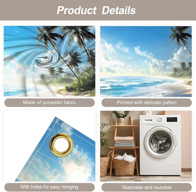 7 * 16FT Summer Garage Door Cover Decorations Sunset Palm Trees Garage Door Banner for Outdoor Indoor Summer Party Photography Backdrop (Summer Beach, 7 * 16 ft)