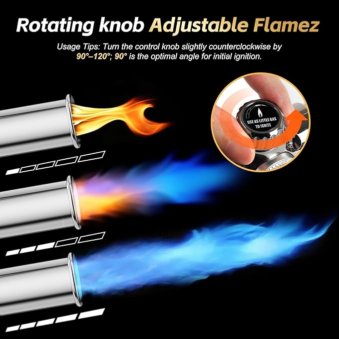 Weed Burner Torch, Propane Torch Weed Burner High Output 37" Extended Heavy Duty Blow Torch Detachable Long Arm with Flame Control Valve for Garden,Wood,Stumps,Melting Ice,Snow Road,Roofing,Outdoor