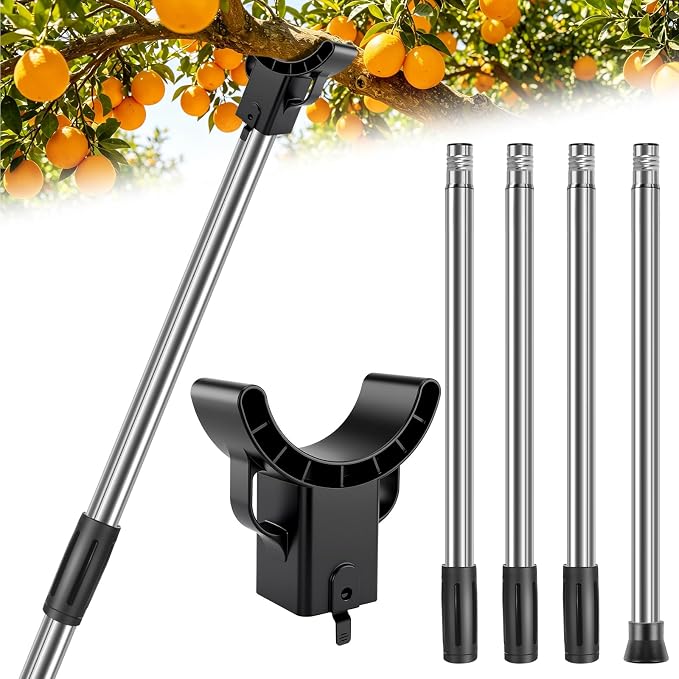 2 Set Stainless Steel Tree Support Pole with Upgraded Crutch, 18-60.6 Inch Adjustable Tree Branch Support for Fruit Trees Leaning Plant Breakage Prevention