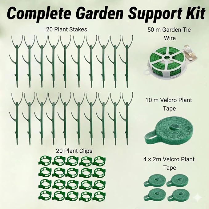 20 Pack Stackable Plant Support Stakes,Climbing Plant Support Pole Alternative to Moss Pole Plants Sticks Structures for Indoor Outdoor Potted Plants, Pothos, Vine, Flower Use