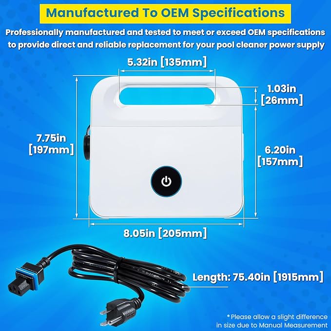 99956034 Power Supply for Dolphin Active 10,Solo,Cayman,Echo,Encore,Escape,E10,E20,Premium 10/20,S50,S100,Saturn,T15,Prowler 910 Robotic Pool Cleaner 99956034US-ASSY with 5898412LF Power Cord