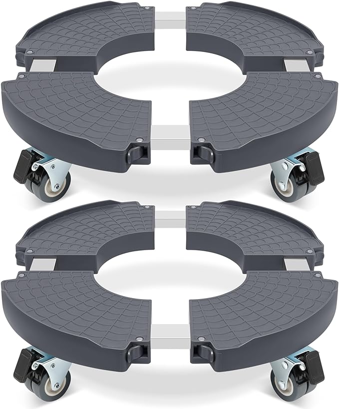 W B D WEIBIDA Round Dolly with Wheels Heavy Duty, Adjustable Pot Dolly 16-20 Inch, Large Plant Mover Indoor Outdoor, Muti Functional Rolling Dolly for Trash Can, Keg, Drum, Barrel