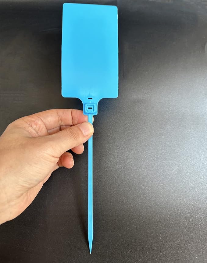 200pcs Blank Tags, Plastic Waterproof Seals,for Labeling,2.28"×3.94",Blue | large,Writeable, Zip Tie Tag Seals for shipping,identification,inventory