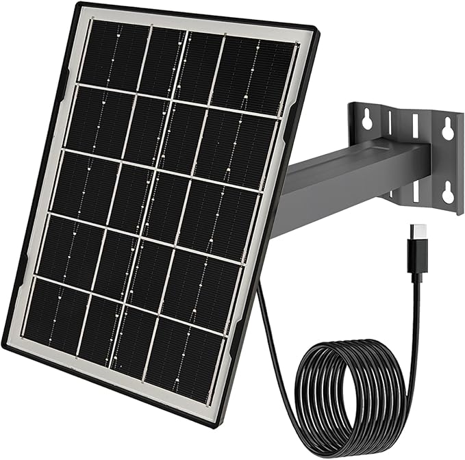 Eco-friendly 4.5W 5V Monocrystalline Solar Panel, Type-C Interface, IP66 Waterproof, 6.5-foot Cable, High Conversion Rate, Compatible with Various Electronic Devices