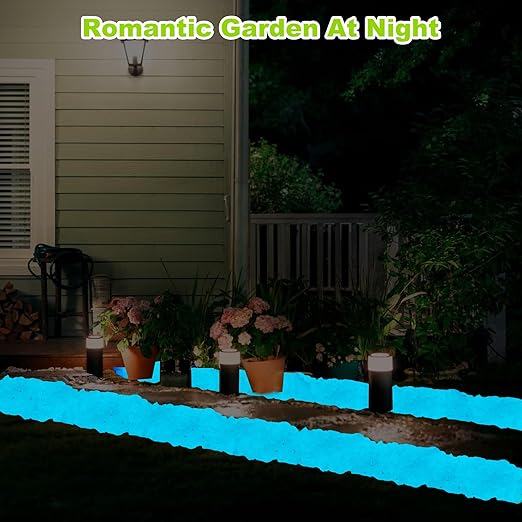 800pcs 5-8mm Bule Glow in The Dark Garden Pebbles Stones 5-8mm Luminous Stones Glow in The Dark Rocks Outdoor Glow Pebbles Aquarium Rocks for Garden Path Walkway Yard Fish Tank Plant Pots