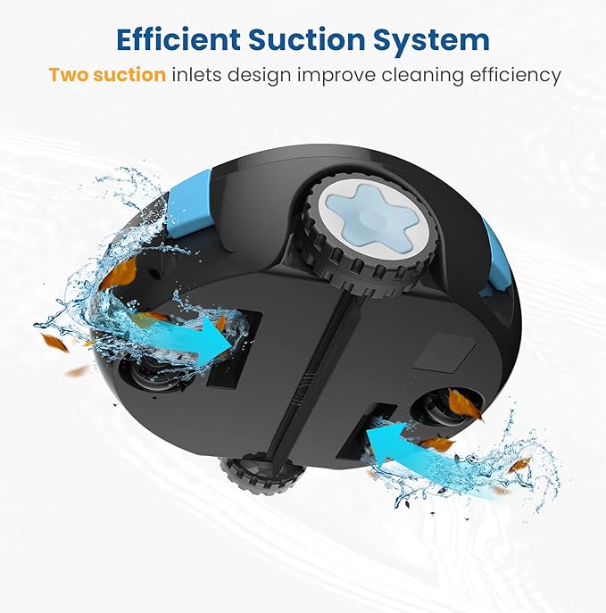 Y10 Cordless Robotic Pool Cleaner, Automatic Pool Vacuum - 120 Mins Runtime, Powerful Suction, Self-Parking, Lightweight for Above/Inground Pools Up to 65ft/1100 Sq.Ft (Slate)
