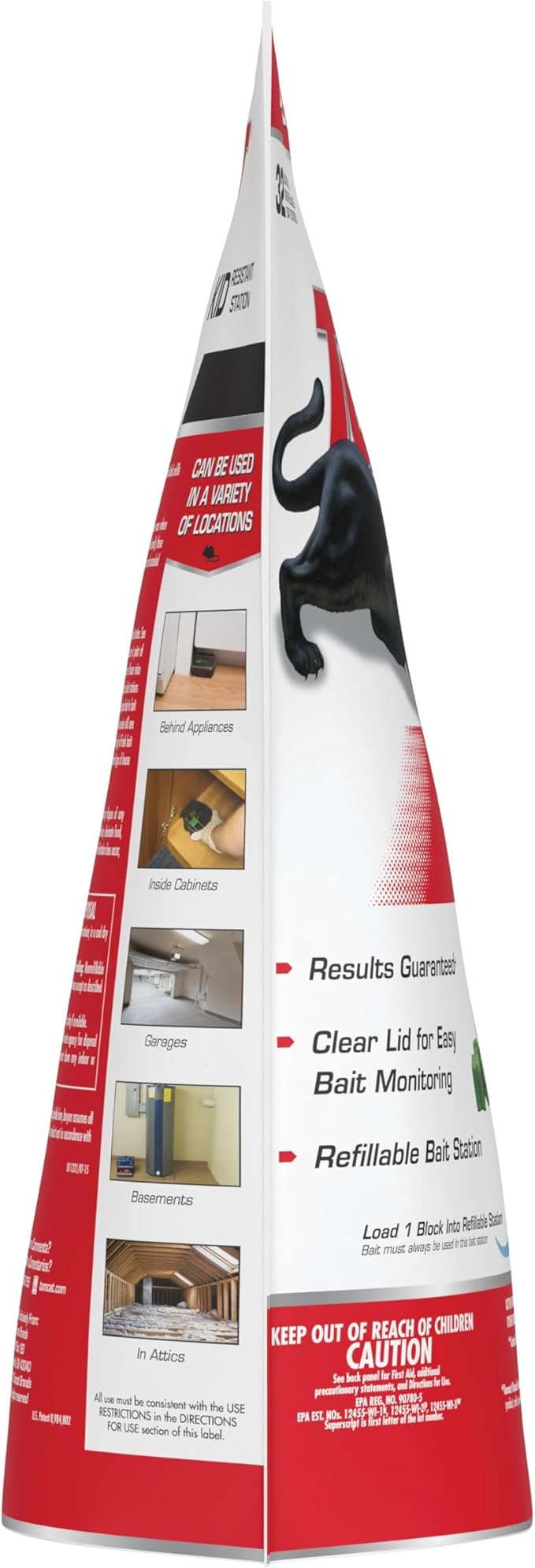Tomcat Mouse Killer(e), Child Resistant, Refillable Station - Weather-Resistant Indoor/Outdoor Bait Station with Clear Monitoring Lid, 1 Station and 32 Bait Blocks