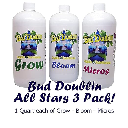 GS Plant Foods Bud Doublin - (Pack of 3-32oz Bottles) Premium Organic Plant Nutrients for Hydroponic Growth, Balanced Formula for Optimal Root Development, Easy to Use,1 Quart Each