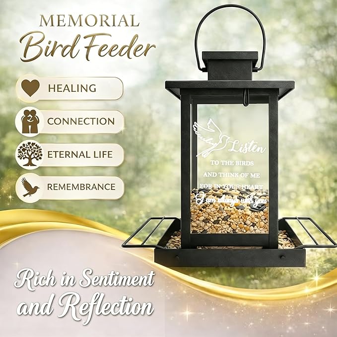 Memorial Bird Feeders for Outdoors, Sympathy Gifts for Loss of Loved One Dad Mom, Remembrance Condolences Bereavement Funeral Gift Idea, Grief Home Decor Sorry Loss Outside Garden