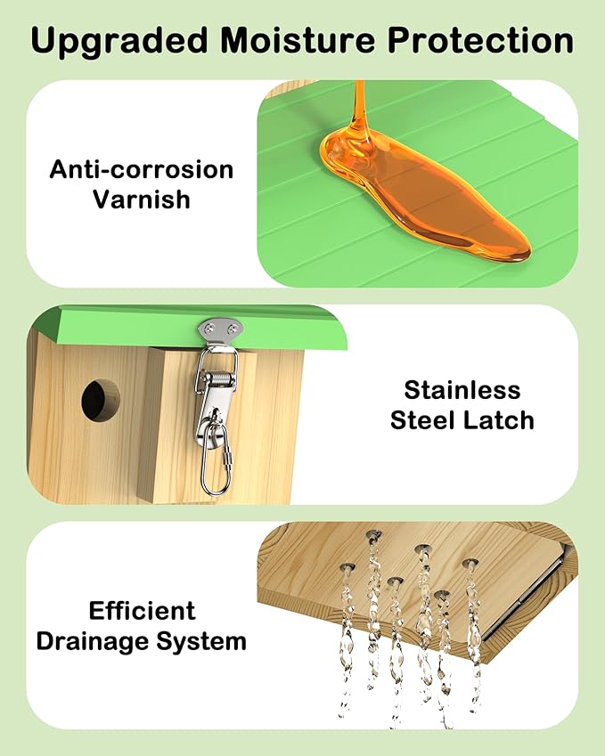 Bird House with Camera,2K HD Wildlife Nest Box for Backyard Bird Watching, Solar Powered with Motion Alerts, Night Vision & Dual Entrances