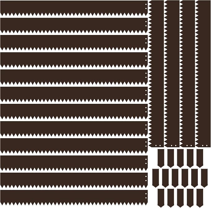 Blulu 16 Pieces Steel Landscape Edging 3 x 40 Inch Metal Garden Landscape Edging Border for Flower Bed Outdoor Garden Yard Fence Pathway Divider(Brown)