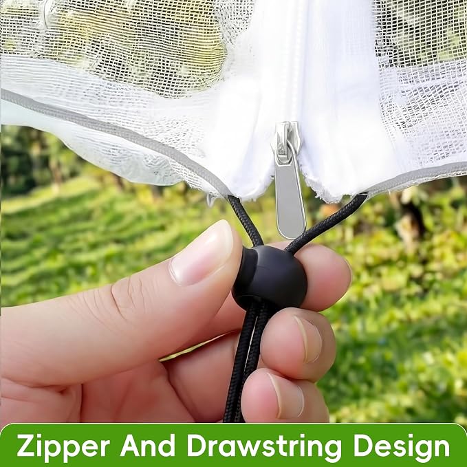 15 x15 ft Large Fruit Tree Netting Cover for Squirrels and Birds with Zipper, 2 PC Fruit Tree Covers to Protect Fruit from for Fruit Trees (White)