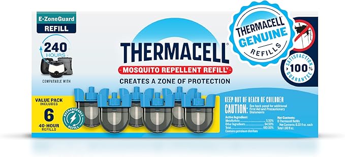 Thermacell Rechargeable Mosquito Repeller Refills; Advanced Repellent Formula Provides 20 Foot Protection Zone; Compatible with Thermacell E-Series & Radius Only; No DEET, Spray or Flame