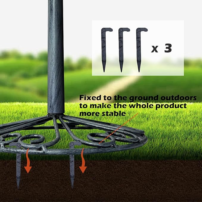 Outdoor Garden Bird Bath, 25.5 inch Height Bird Feeder, Metal Birdbath with Dragonfly for Garden Yard Patio Lawn Decoration, Gray