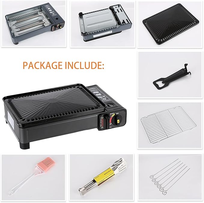 Propane Grill Portable,Portable Gas Grill Butane Stove (BLACK)
