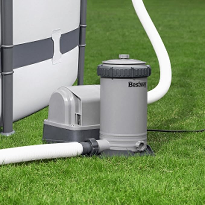 Bestway 2,500 GPH Filter Pump for Above Ground Swimming Pool with Type IV-B Cartridge, Adapter Accessories and Timer