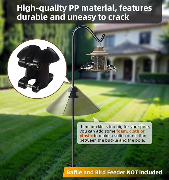 2 Pack Squirrel Baffle for Bird Feeder Pole, Outside Pole Mount Bird House Guard for Outdoor Shepherd’s Hook (2 Pack-16 inch)