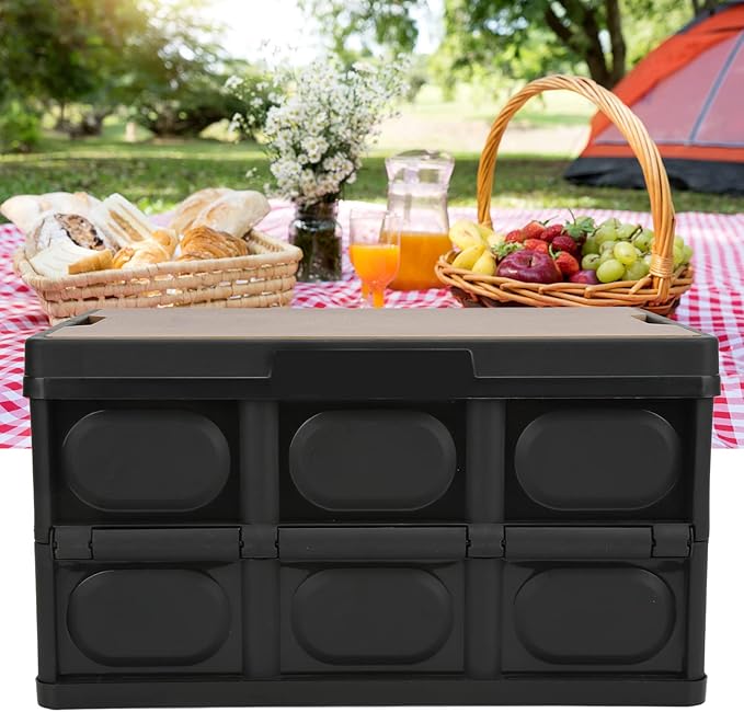 30L Outdoor Multifunctional Storage Box, Camping Storage Containers, All Weather Outdoor Storage Boxes for Providing Versatility for Outdoor Activities(Black)
