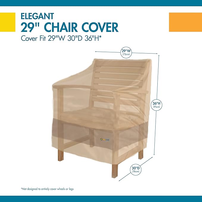 DUCKCOVERS Elegant Waterproof 29 Inch W Patio Chair Cover, Outdoor Chair Covers
