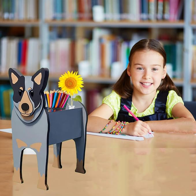 Australian Cattle Dog Planter Plant Pots,Cute Large Dog Flower Planter,Gifts for Pet Lovers,Unique Animal Plant Pots,Office,Indoor Outdoor Garden Decor(9.84 * 8.57 * 17in)