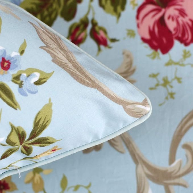 FADFAY Shabby Floral Bedding Elegant Peony Sheets Set Luxury Bedding Collections 800 Thread Count 100% Egyptian Cotton Deep Pocket, 4 Piece-Twin XL Size