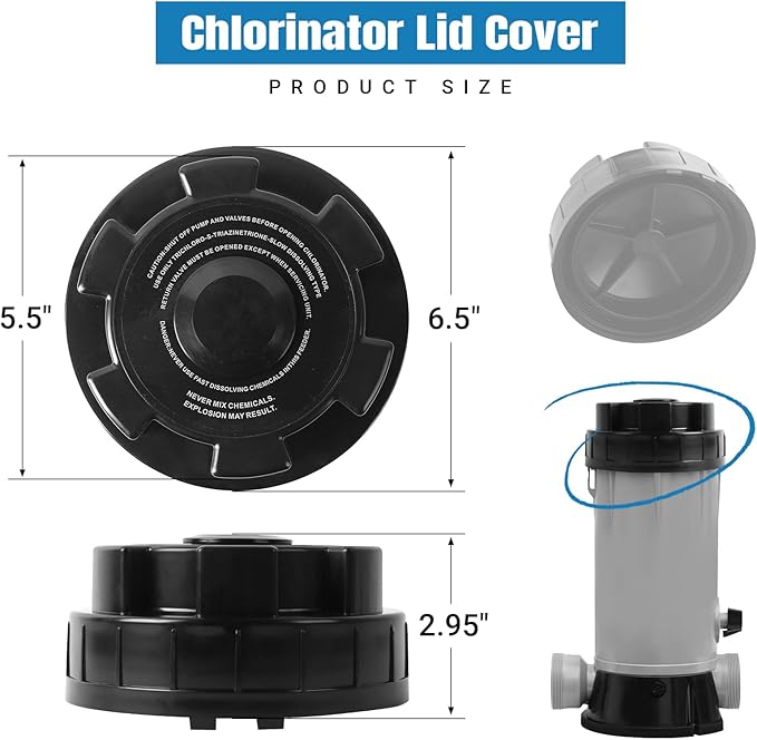 AR-PRO Replacement Chlorinator Lid Cover for CL200, CL220 - Compatible with Hayward Pool Automatic Chlorinator Parts - Made of Durable ABS Material