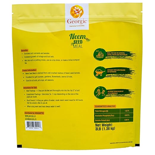 Premium Neem Seed Meal - All Natural Fertilizer for Gardening and Soil Amendment - Protect Your Garden with Organic Neem Cake Fertilizer (3 LB)