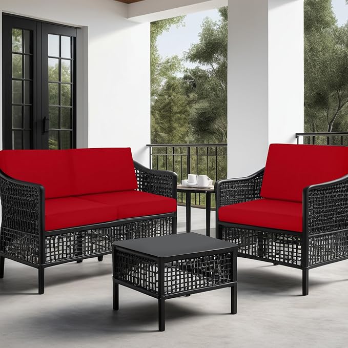 idee-home Outdoor Chair Cushions for Patio Furniture, Outdoor Seat Cushion | Waterproof Hampton Bay Deep Seat Replacement Couch Cushions for Garden Lawn Backyard Deck 30 x 30