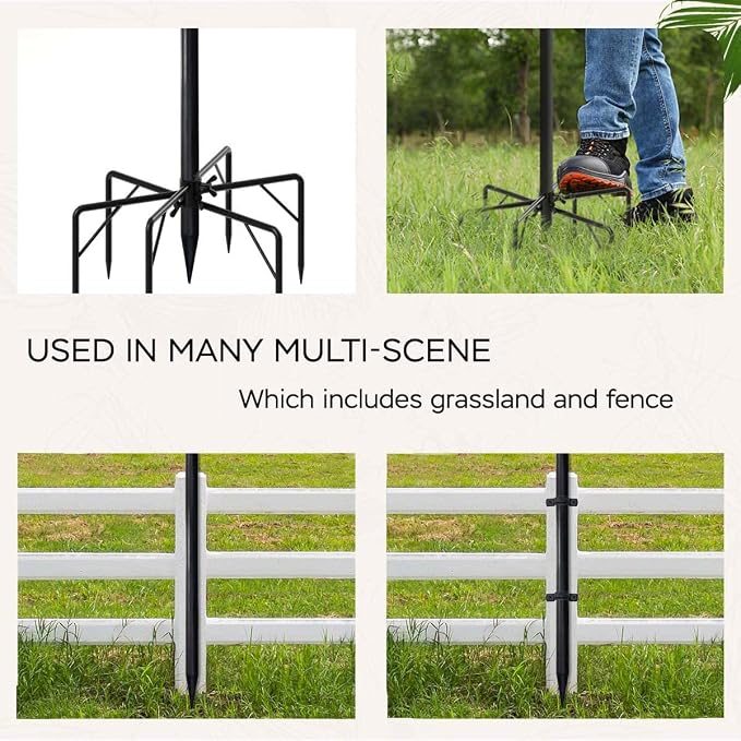 Idzo Heavy Duty String Light Poles for Outside with 2 Optional Hooks and Fence Brackets for Deck, Hold upto 15 Lbs String, 7-Prong