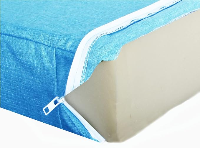 Patio Seat Cushion Covers,Washable Slip Covers Replacement,Waterproof Outdoor Furniture Chair Cushion Pillow Seat Cover for Couch,Garden,Sofa,Aqua,24"×24"×4"(4 Covers Only)