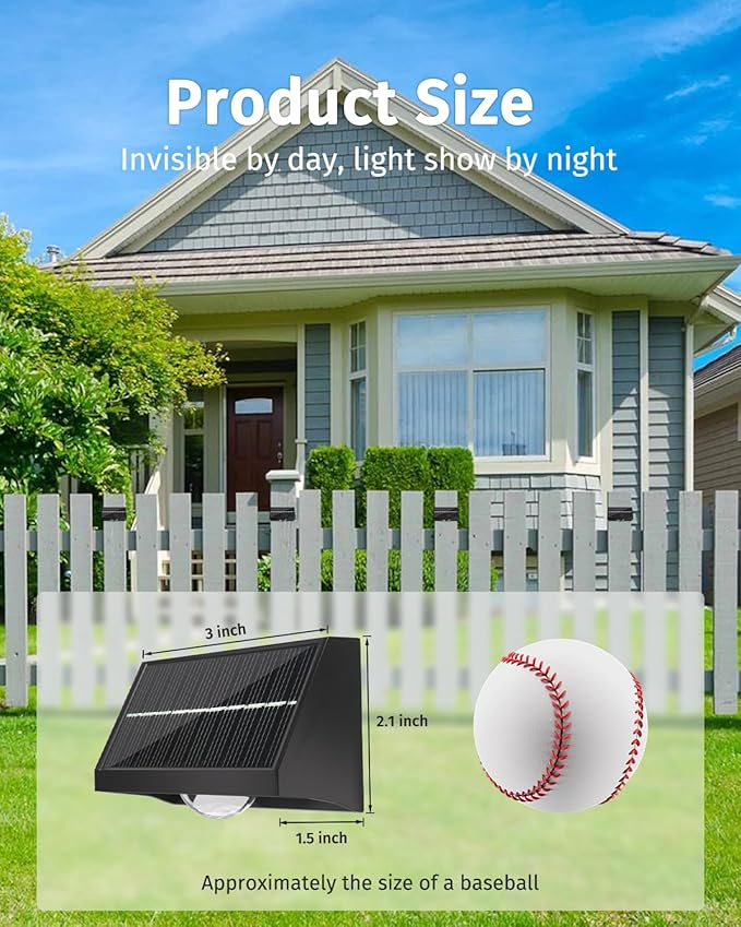 Solar Fence Lights Outdoor Waterproof High Brightness LED Spot Lens Deck Lights 7 Mode Warm & Cool White RGB Solar Powered Wall Lighting Decor for Outside Patio Step Backyard Railing Pool - 2 Pack