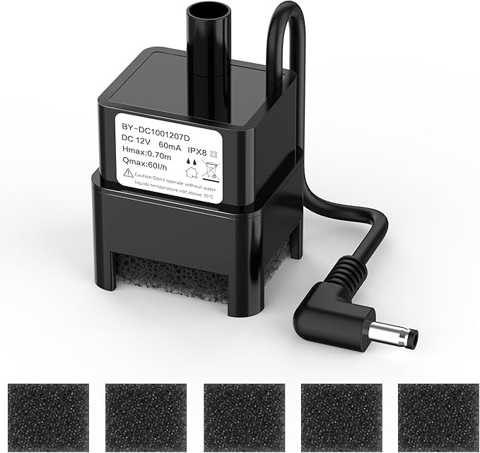 Harvest 2.0 Pump for Hydroponics Growing System, Ultra Quiet Pump with 5 Filters（Only Fits Harvest 2.0）