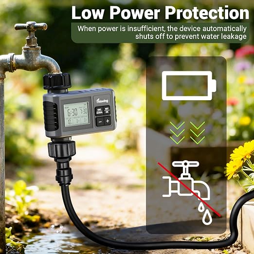 Thiswing 360° Adjustable Drip Irrigation System - 50 FT Automatic Garden Watering System with 16 Nozzles & Water Timer, Raised Bed Sprinkler System, Garden Mister for Yard, Lawn, Plants, 5/16" Tubing