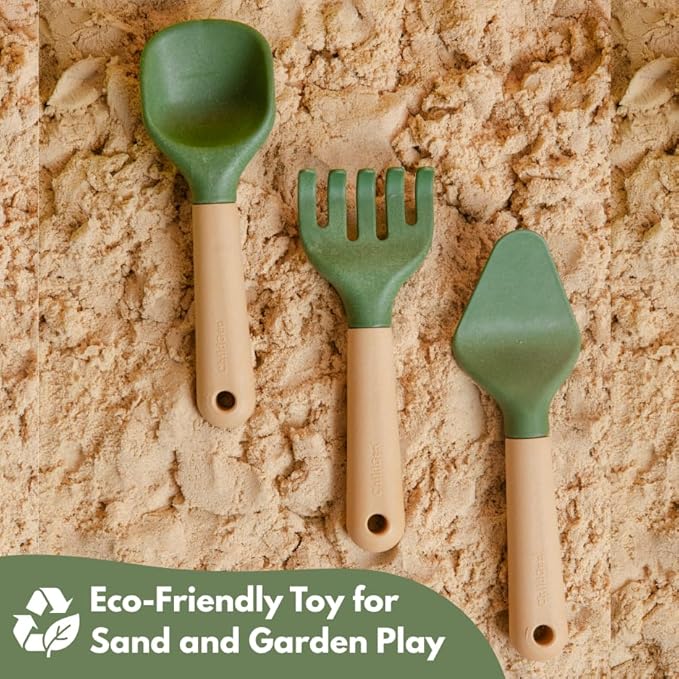 ChildGen Gardening Tools Set, Mini Tools for Shaping Play Sand & Sensory Play, Creative Outdoor & Indoor Fun for Kids, Bioplastic Toy from Olive Pits