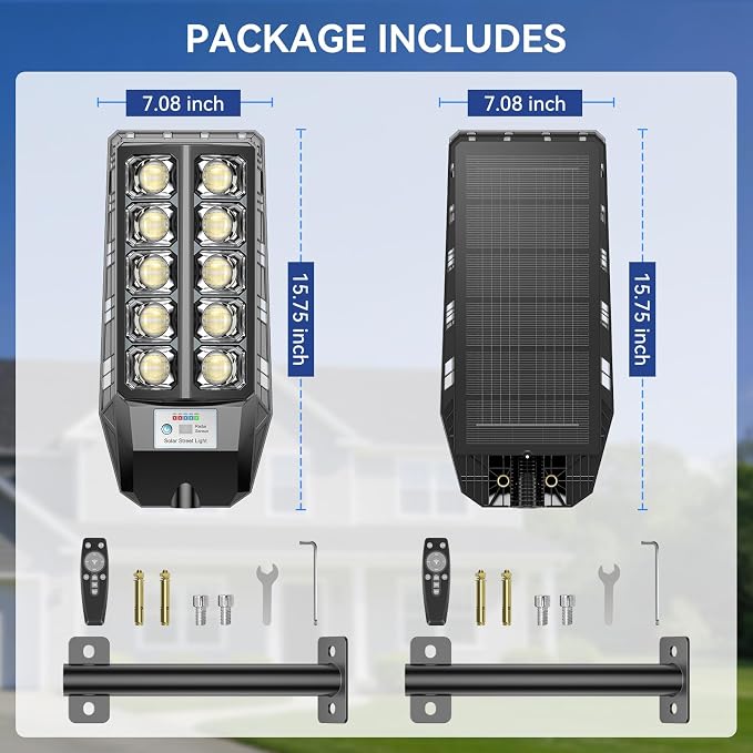 CEDIO 6000W Solar Lights Outdoor,IP67 Waterproof Solar Street Lights,Dusk to Dawn Outdoor Solar Lights with Remote for Backyard,Garage and Parking Lot （2 Pack）
