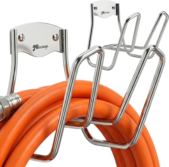 JBscoop Garden Hose Holder - 2 Sets Wall Mount for Water Hose and Extension Cords