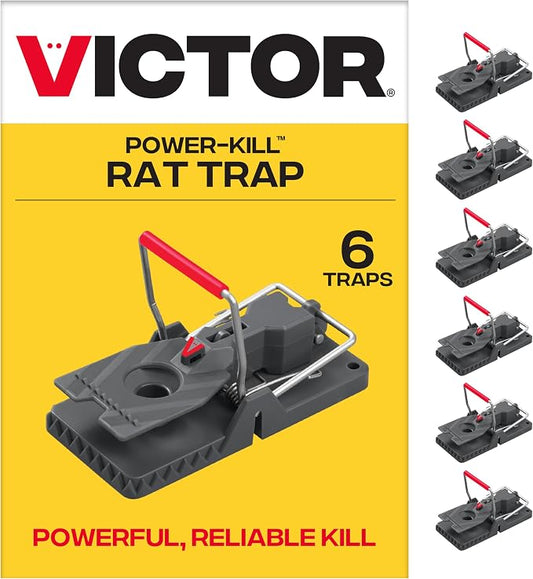 Victor M144B Instant Power-Kill Easy Set Reusable Rat Trap - 6 Traps