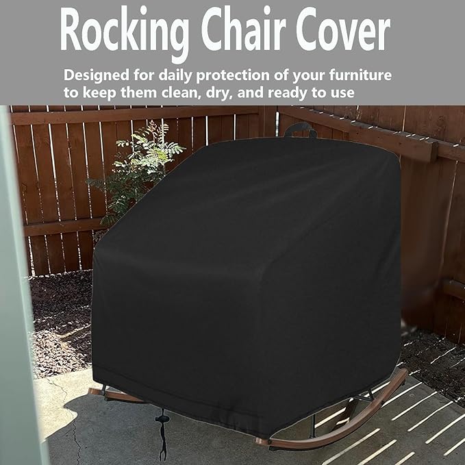 Outdoor Patio Egg Rocking Chair Cover Waterproof, Outdoor Egg Chair Cover for Oversize Rocking Chair and Rattan Wicker Papasan, 39"W x 43"D x 32"H