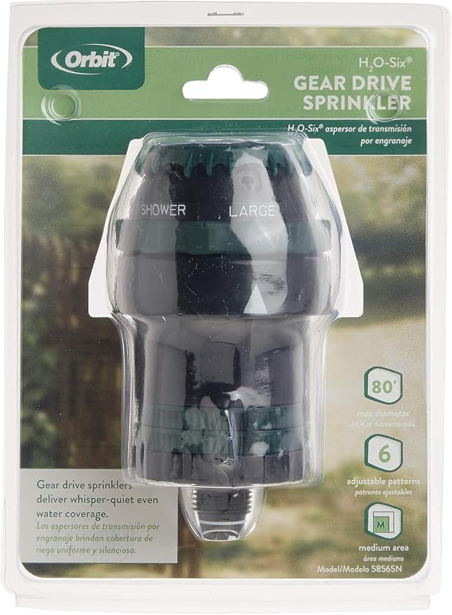 6-Pack Orbit 58565N H2O-Six Gear-Drive Sprinkler (6)