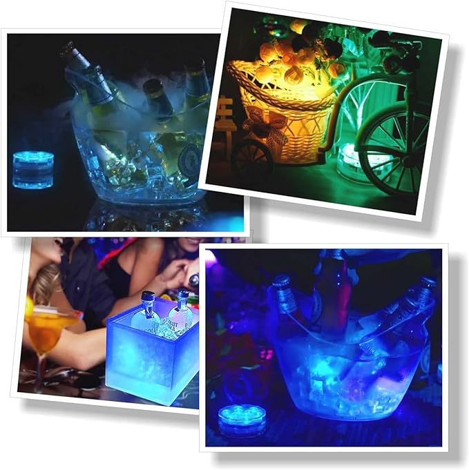 POLENTAT Submersible LED Lights with Remote, 16 Colors 4 Modes Battery Powered Waterproof LED Pool Lights for Inground Pool Above Ground Pool Bathtub Decoration (4-Pack)
