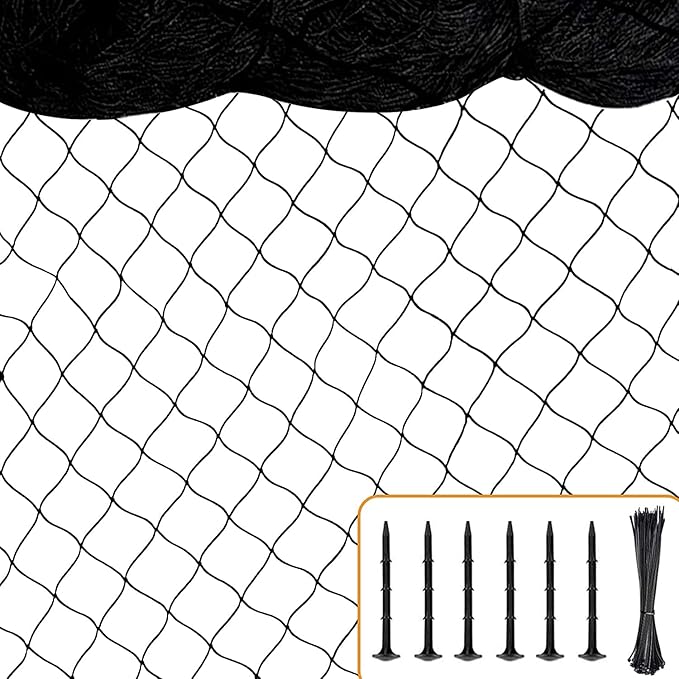 BSTPCOO Chicken Netting 25'x25' with 1" Mesh Nylon Bird Netting for Chicken Coop, Heavy Duty Poultry Net Bird Net for Garden Deer Fence for Fruit Tree