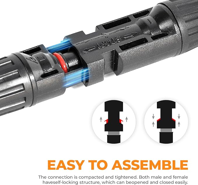 Solar Panel Connector 2 to 1 Solar Splitter 2 Way 1000V Y Branch Cable 1 to 2 Solar Panel Parallel Connectors Parallel Adapter (5 Pair 2 to 1)