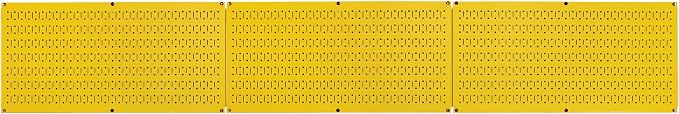 Wall Control Pegboard Value Pack - (3) Pack of Wall Control 16-Inch Tall x 32-Inch Wide Horizontal Yellow Metal Wallboards for Home & Garage Tool Storage Organization (Yellow Pegboard)