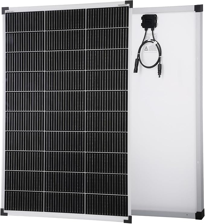 Solar Panels 100W 18V for 12V System, Solar Panel for RV, A+ Grade Solar Module N-Type 25% High Efficiency16BB Waterproof IP68 for Cabin Van Camp Marine Home Farm Roof Off-Grid(38.6"x22.8",Single)