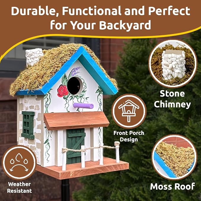 SparkJump DIY Birdhouse Craft Bundle – Cottage & Modern Birdhouse Kits, Build-Your-Own Outdoor Birdhouses, Creative Woodworking Project for Kids & Adults