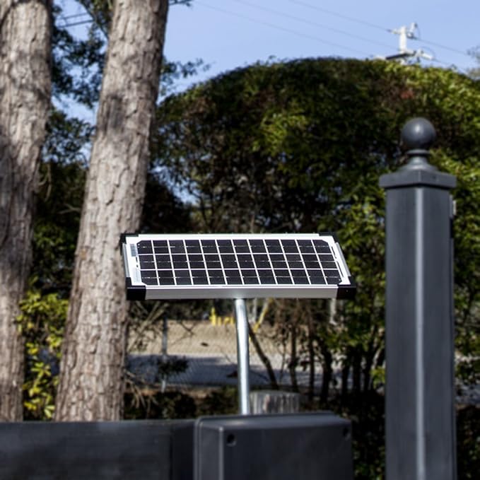 10 Watt Solar Panel Kit (FM123) for Mighty Mule Automatic Gate Openers,Black Cell