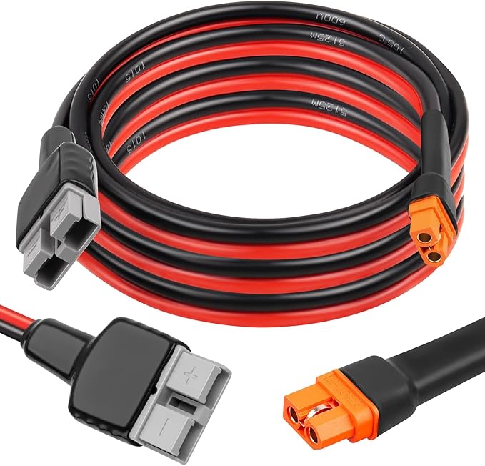XRDS -RF 10AWG Anderson SB50 to XT60i Female Cable, 10FT Tinned Copper Power Wire for Lithium Batteries, Solar Generators, Inverters, 12V/24V DC Systems