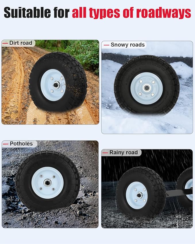 All Terrain Wheel Kit Fit for Honda EU3000is Generator Wheel Kit Replacement for 06424-ZS9-000AH All Terrain Wheel Kit Solid Never Flat Tires