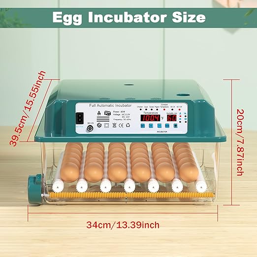 CoInceptus 36 Eggs Incubators for Hatching Eggs,Egg Incubator with 4 Automatic Incubate Mode,Chicken Incubator with Automatic Egg Turning Humidity Monitoring,Poultry Egg Incubator with Egg Candle